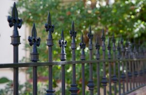 close-up of wrought iron fence